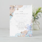 Soft Elegant Ocean Beach Wedding Invitation (Debout devant)
