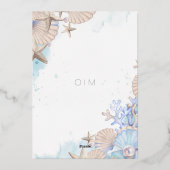 Soft Elegant Ocean Beach Wedding Invitation (Verso)