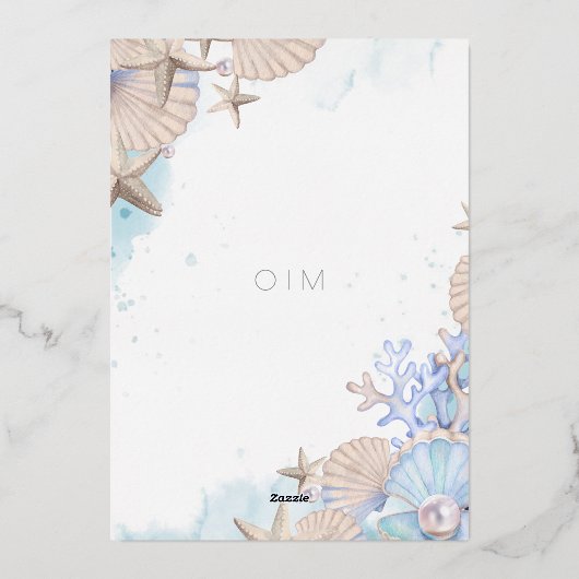 Soft Elegant Ocean Beach Wedding Invitation (Verso)