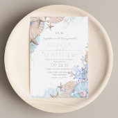 Soft Elegant Ocean Beach Wedding Invitation