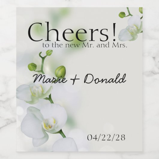 Soft Elegant Orchid Wijn Etiket (Enkel label)