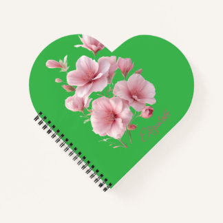 Soft Elegant Pink Floral Personalized Notitieboek