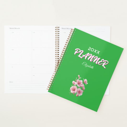 Soft Elegant Pink Floral Personalized Planner (Display)