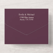 Soft Elegant Rozen Burgundy Cream Lijst All In One Uitnodiging (Achterkant)