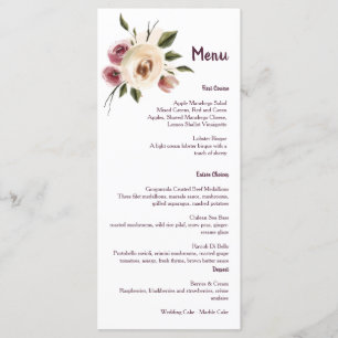 Soft Elegant Rozen Burgundy Cream Lijst Menu