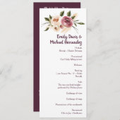 Soft Elegant Rozen Burgundy Cream Lijst Programma (Voorkant / Achterkant)