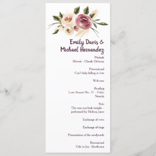 Soft Elegant Rozen Burgundy Cream Lijst Programma