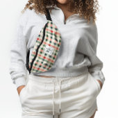 Soft evergreen gingham monogram heuptasje