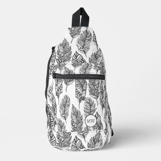 Soft Feathers Doodle 2 Sling Bag (Voorkant)