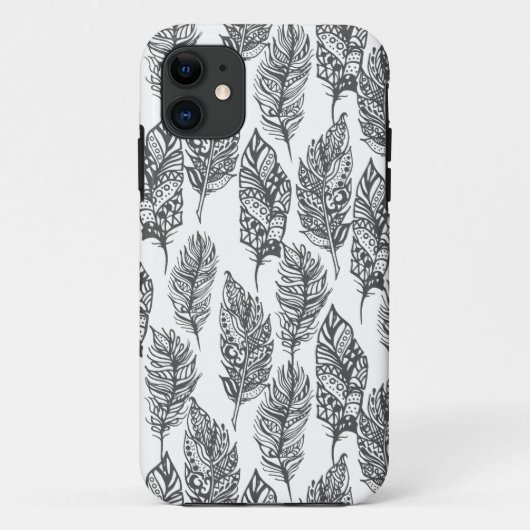 Soft Feathers Doodle Case-Mate iPhone Case (Achterkant)
