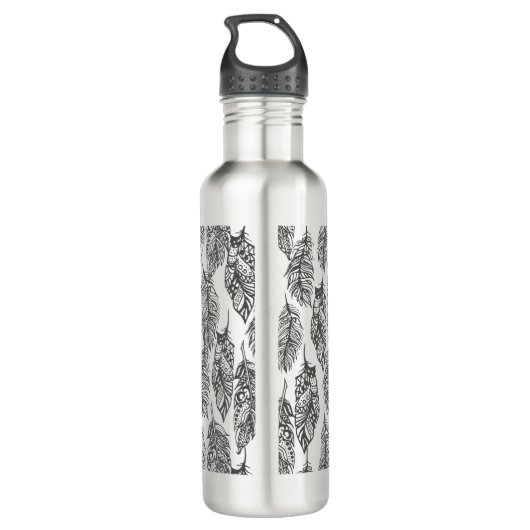 Soft Feathers Doodle Waterfles (Achterkant)
