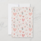 Soft Floral Heart Invitation in Neutral Pink Tones (Devant)
