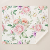 Soft Floral Pattern Sherpa Deken (Voorkant (horizontaal))