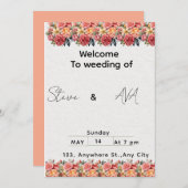 Soft Floral Pink Wedding Invitation | Romantic & E (Devant / Derrière)