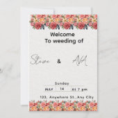 Soft Floral Pink Wedding Invitation | Romantic & E Kaart (Voorkant)