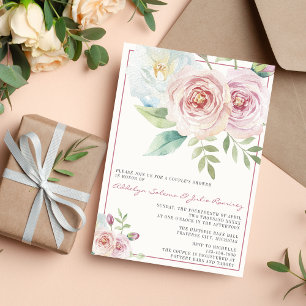 Soft Floral Romantic Greenery Mauve Couples Shower Kaart