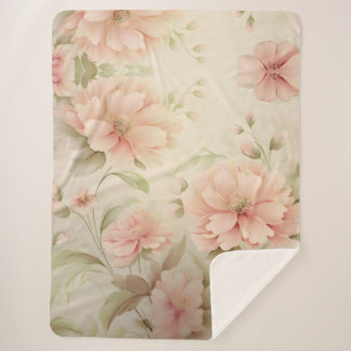 Soft Floral Sherpa Deken