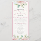 Soft Floral Spring Waterverf Wedding Ceremony Programma (Voorkant)