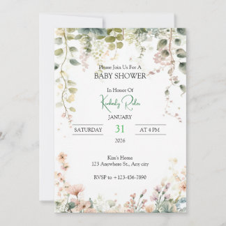 Soft Floral Watercolor Frame Kaart