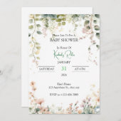 Soft Floral Watercolor Frame Kaart (Voorkant / Achterkant)