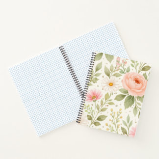 Soft Floral Watercolor Pattern   Notitieboek