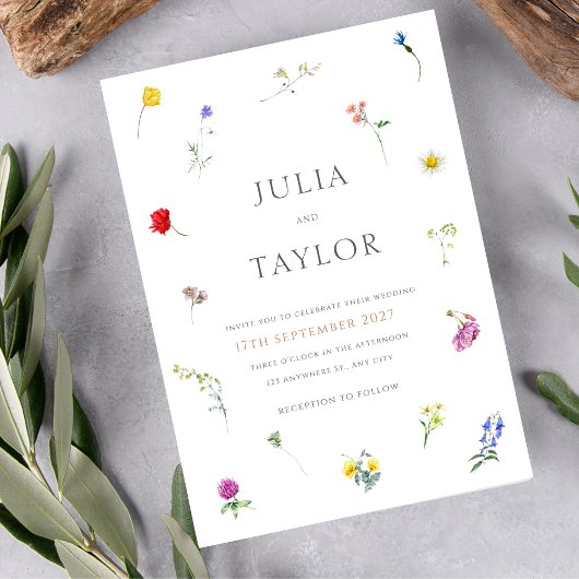 Soft Floral Wedding Invitation – Elegant Colorful