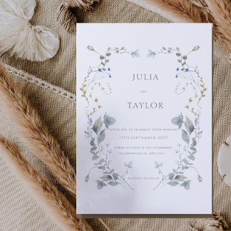 Soft Floral Wedding Invitation – Elegant Colorful Kaart