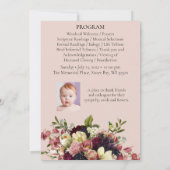 Soft Florals Custom Funeral Memorial Programme Kaart (Achterkant)
