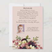 Soft Florals Custom Funeral Memorial Programme Kaart (Achterkant)