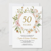 Soft Flowers 50th Anniversary Invitation (Devant)