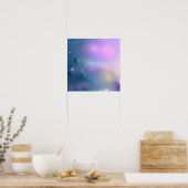 Soft Focus Blue en Paarse achtergrond Poster (Keuken)