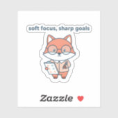 Soft Focus Sharp Goals Sticker Cute Fox Motivation (Feuille)