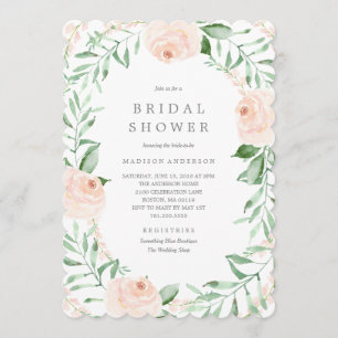 Soft Garden Florals Bridal Shower Invitation Kaart