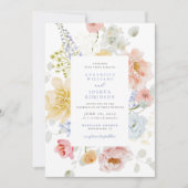 Soft Garden Florals Faire-part de mariage (Devant)