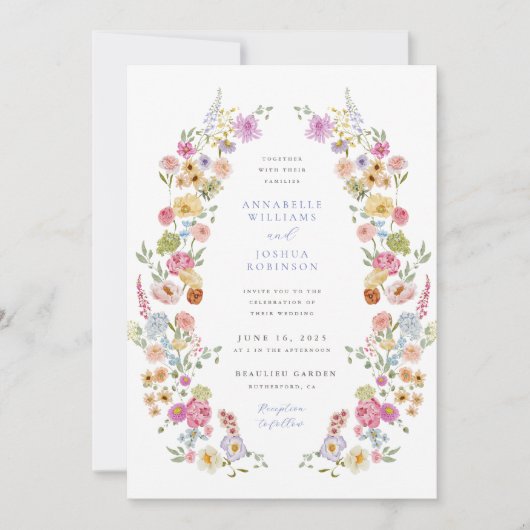 Soft Garden Florals Faire-part de mariage (Devant)