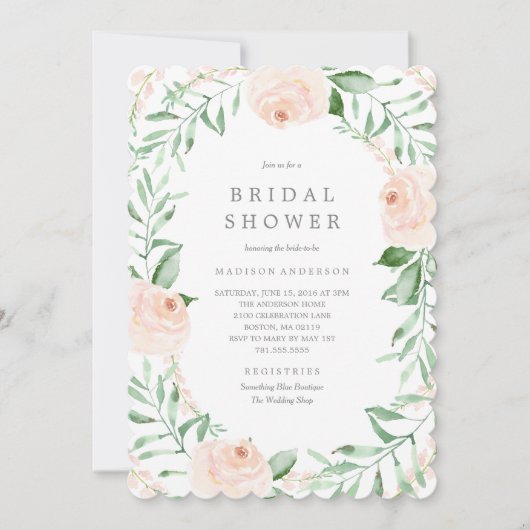 Soft Garden Florals Invitation de douche nuptiale (Devant)