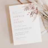 Soft Gentle Blush Floral Wedding Invitation