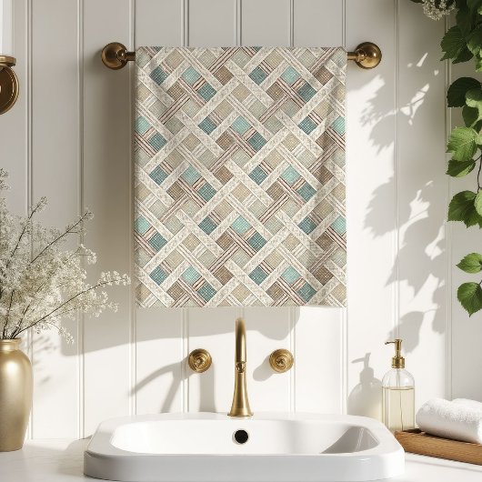 Soft Geometric Towel Minimalist Bathroom Style