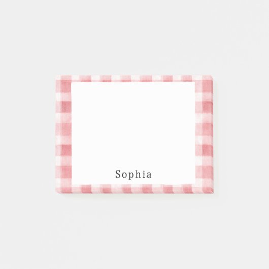 Soft Girly Pink White Plaid Stripes   Post-it® Notes (Voorkant)