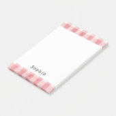 Soft Girly Pink White Plaid Stripes Post-it® Notes (Schuin)