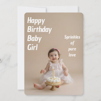 Soft Glow Birthday Card – Baby Girl Download Kaart