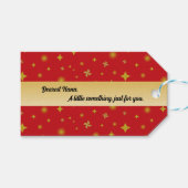 Soft Glow Golden Stars & Floral Petals Pattern Cadeaulabel (Voorkant (Horizontaal))