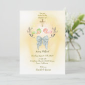 Soft gold cross Baptism invitation Kaart (Staand voorkant)