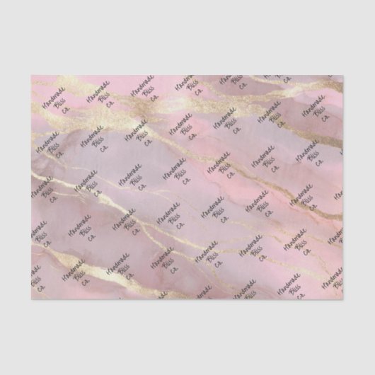 Soft Gold Peach Marble Tissuepapier (Voorkant)