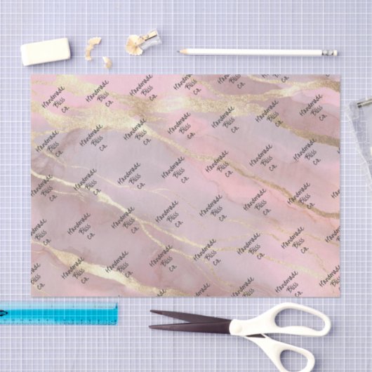 Soft Gold Peach Marble Tissuepapier (Craft)