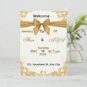 Soft Gold Wedding Invitation – Minimal Elegant Des (Debout devant)