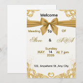Soft Gold Wedding Invitation – Minimal Elegant Des (Devant / Derrière)