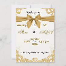 Soft Gold Wedding Invitation – Minimal Elegant Des