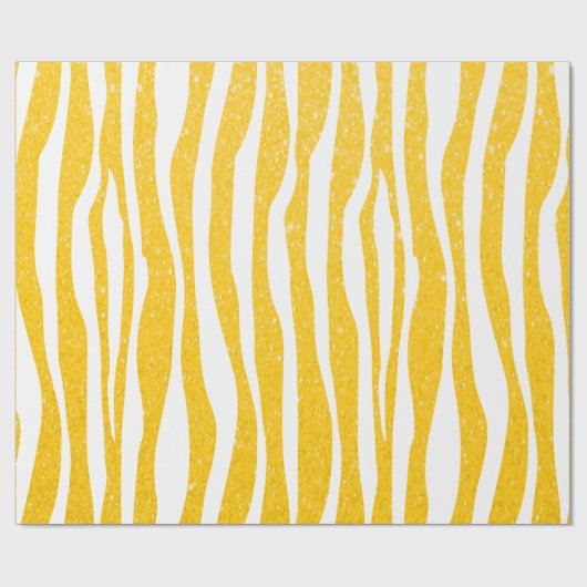 Soft Golden Yellow Glitter Zebra Animal Print Cadeaupapier (Vlak)