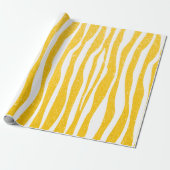 Soft Golden Yellow Glitter Zebra Animal Print Cadeaupapier (Uitgerold)